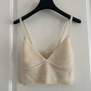 Urban Outfitters Cream Crochet Crop Top